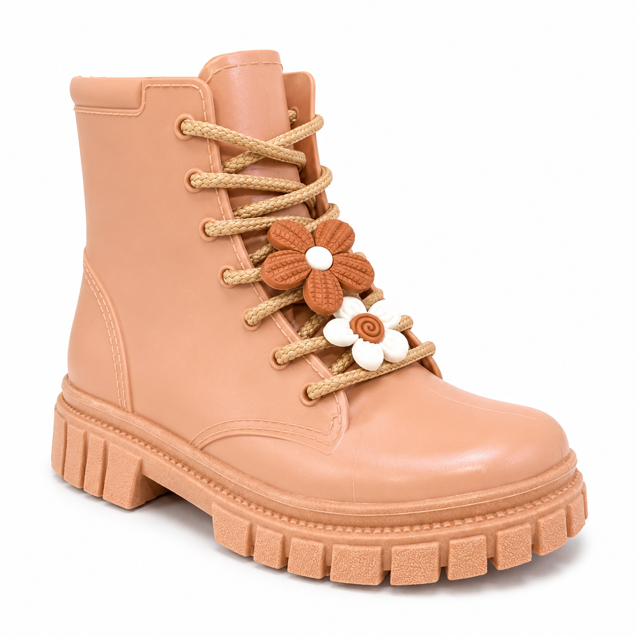 Bota Coturno Infantil Feminina LueLua Duda com Pins de Flores