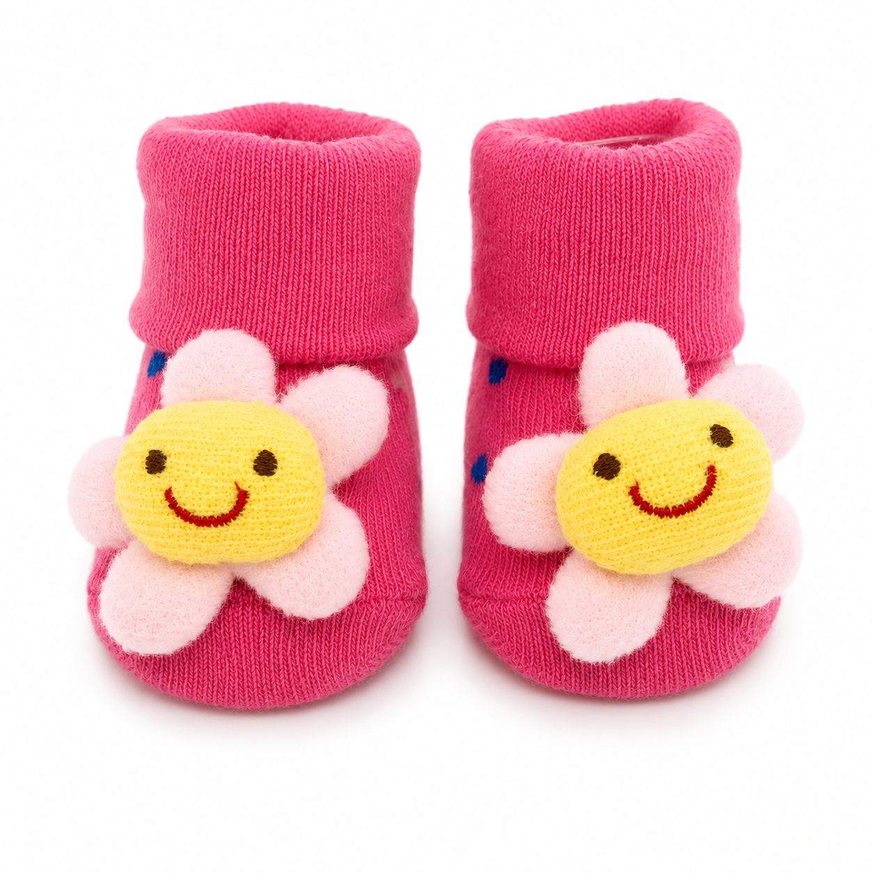 Meia Plin Baby Flor Antiderrapante Rosa