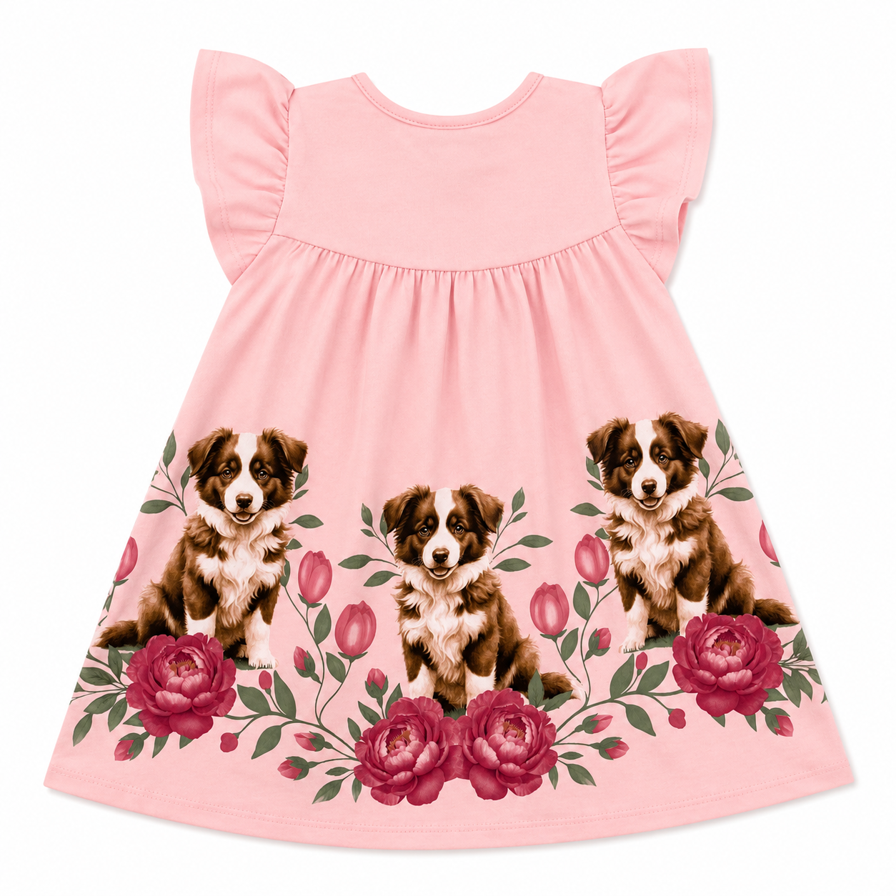 Vestido Milon Cachorrinho Rosa e Lacinho de Pérolas