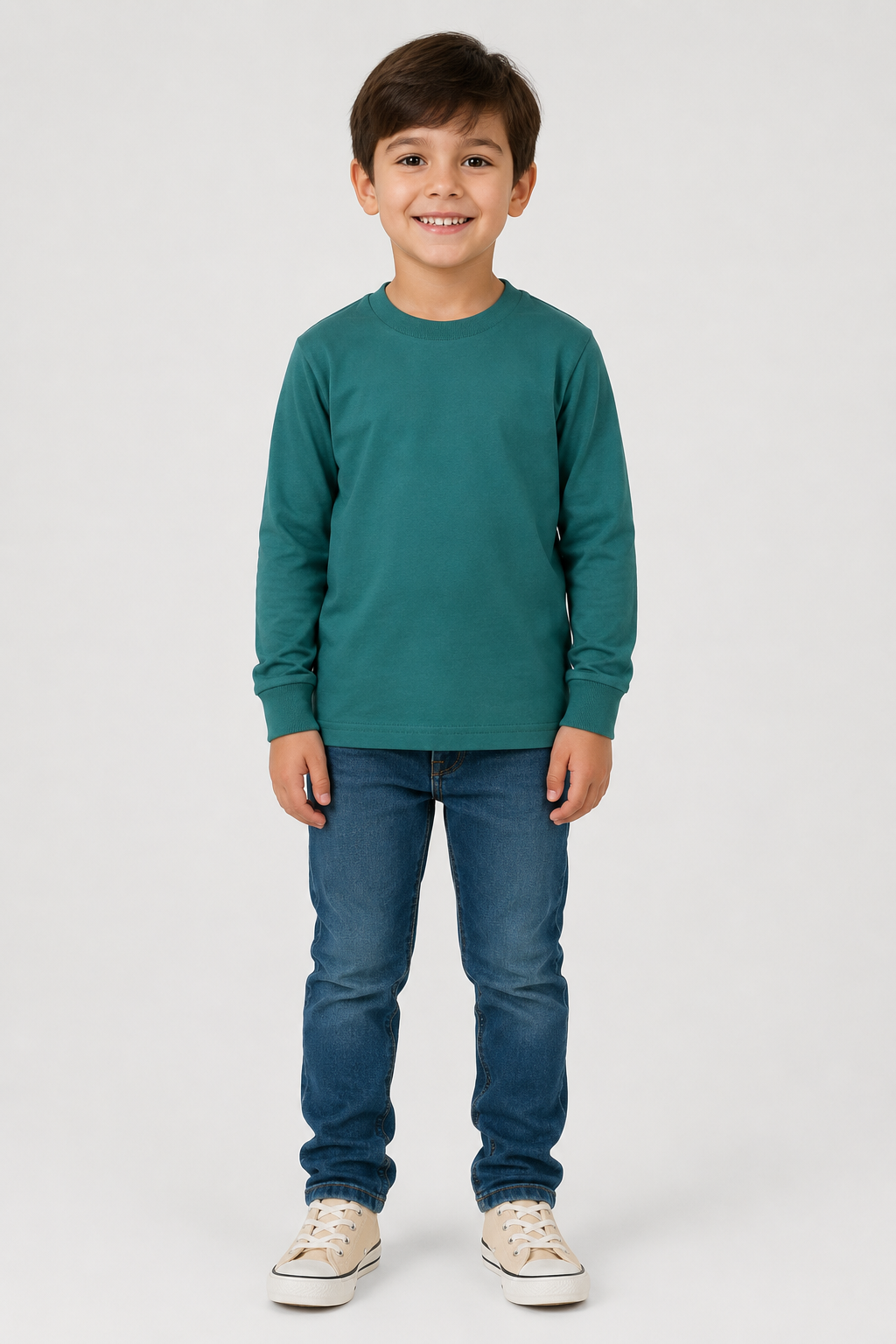 Camiseta Manga Longa Masculina Brincar e Arte Lisa Meia Malha
