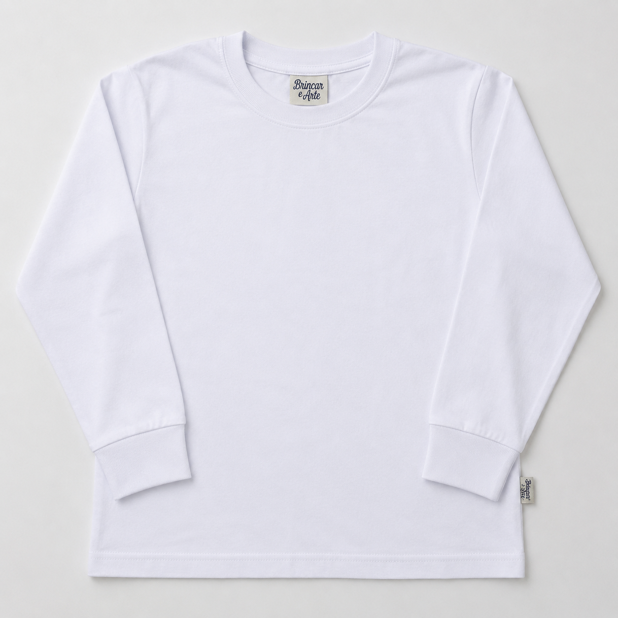 Camiseta Manga Longa Masculina Brincar e Arte Lisa Meia Malha