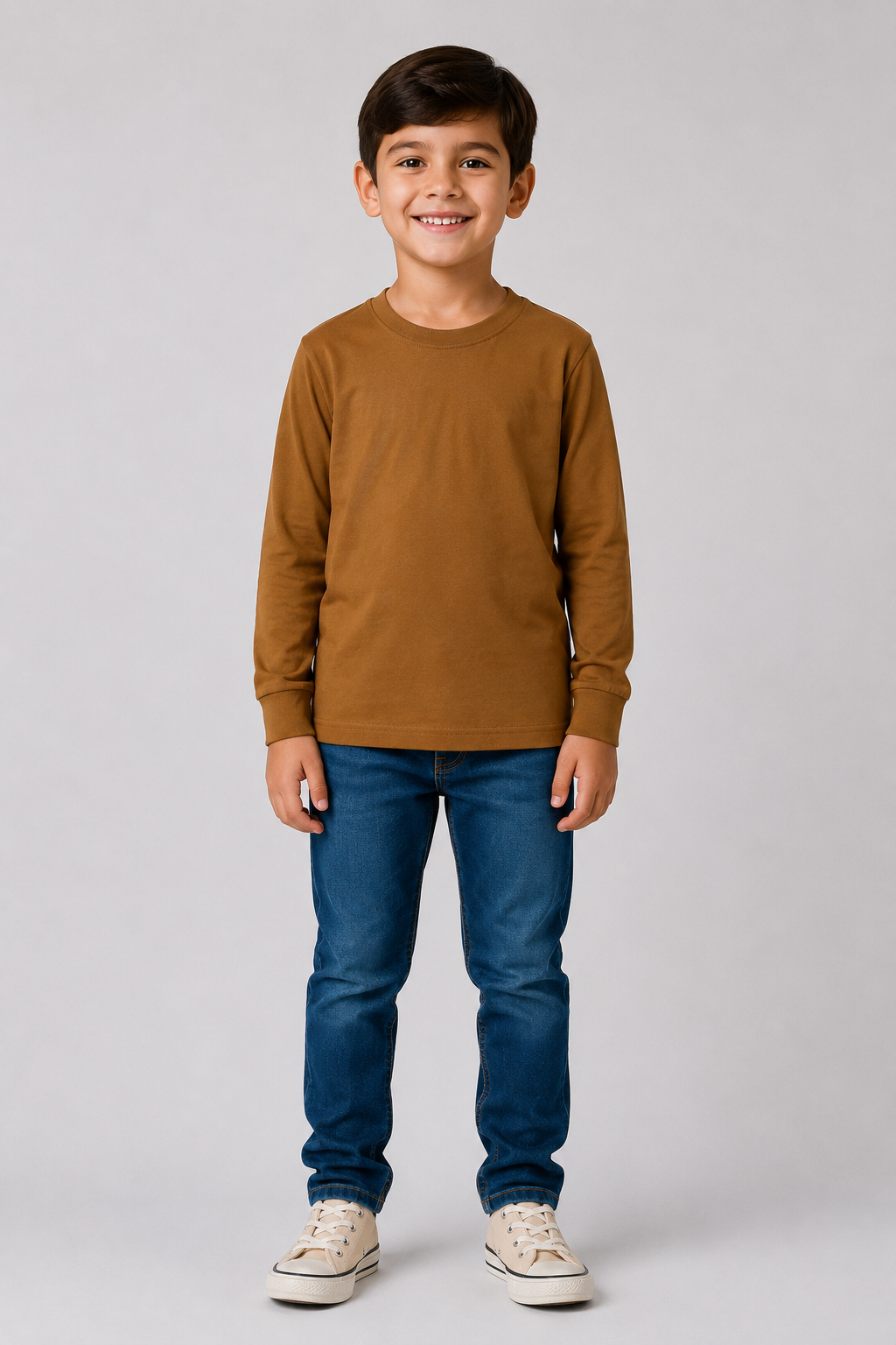 Camiseta Manga Longa Masculina Brincar e Arte Lisa Meia Malha