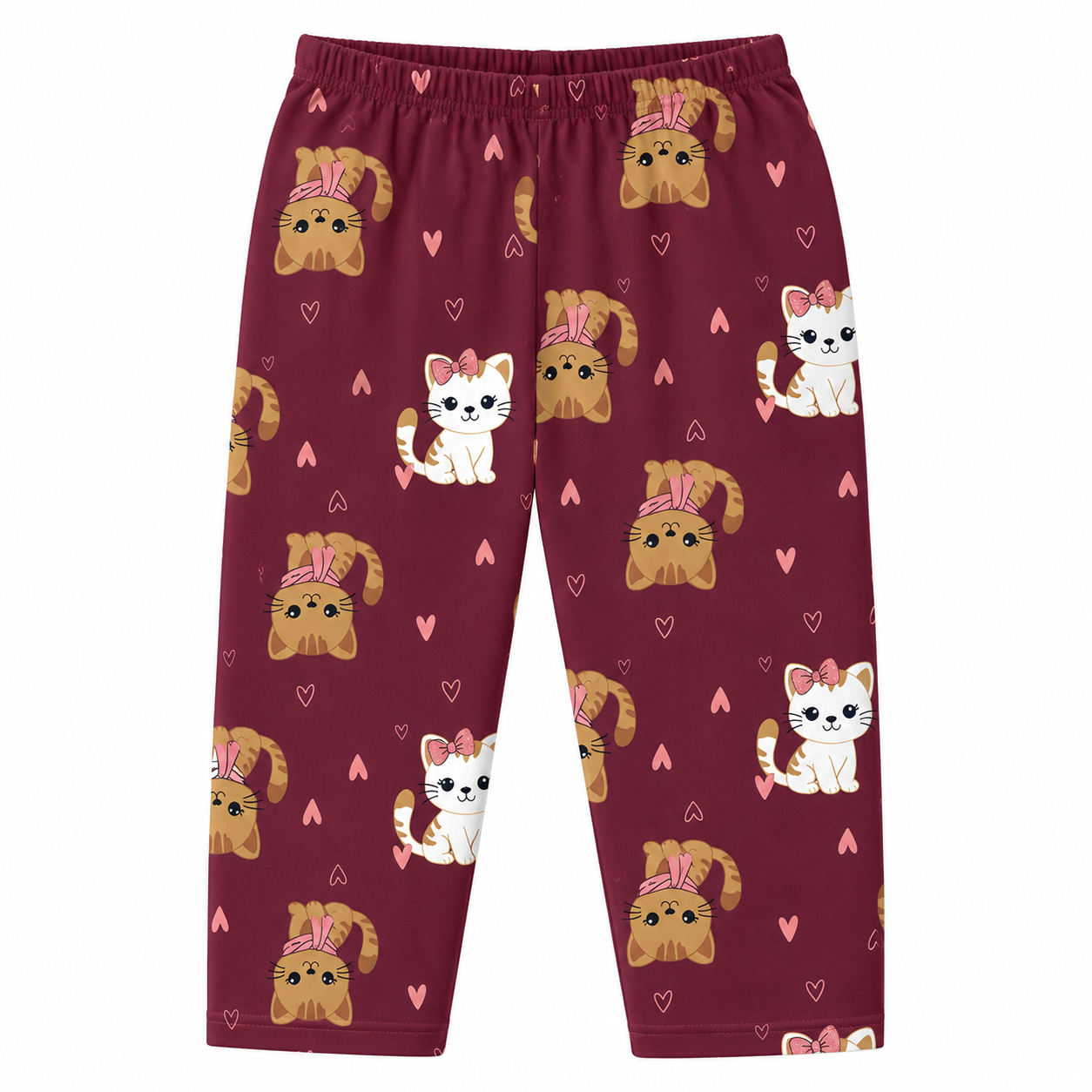 Conjunto Infantil Feminino Kyly Blusa com Babado Gatinha de Laço e Legging