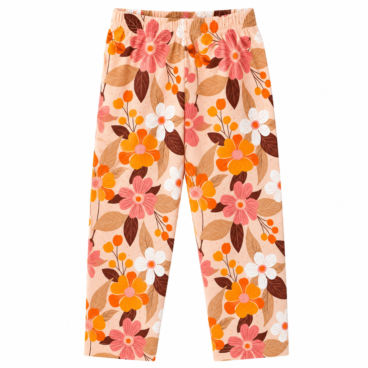 Conjunto Infantil Feminino Kyly Longo Golden Girl Blusa e Calça Floral