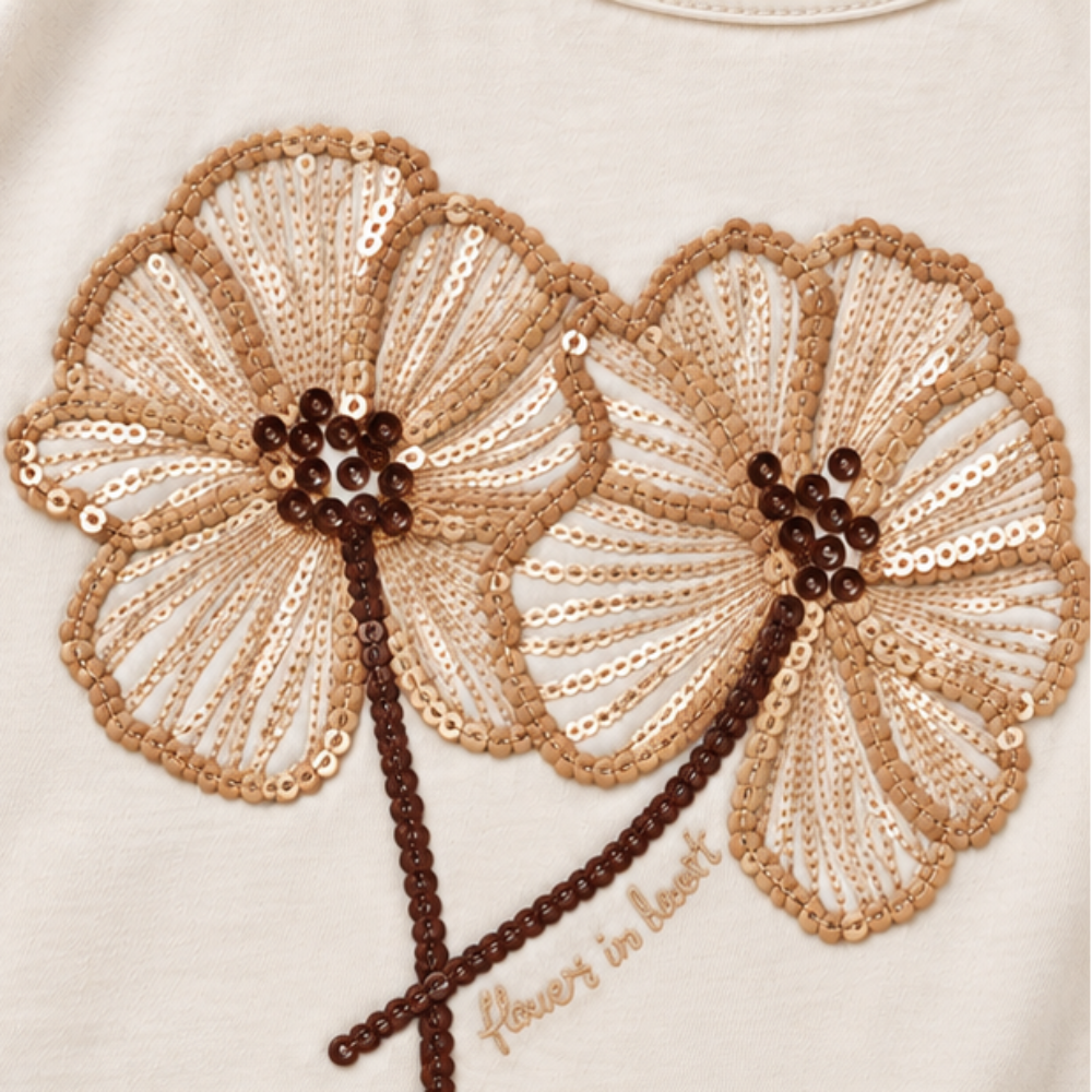 Conjunto Infantil Feminino Kyly Flowers in Heart Blusa e Short Saia