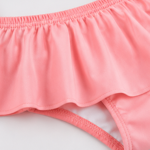 Conjunto Biquíni Infantil Feminino Kamylus Tchibum Babado Liso Proteção UV 50+ Dri-Fit