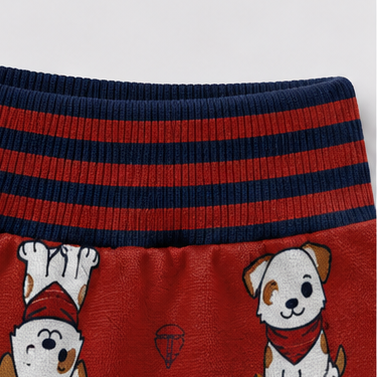 Conjunto Infantil Masculino Kyly Cachorrinho Bordado Camiseta e Bermuda