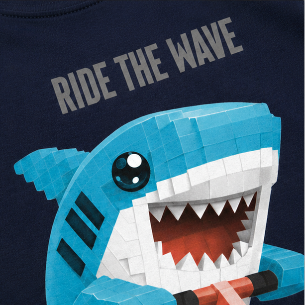 Camiseta Regata Infantil Masculina Kyly Tubarão Ride The Wave Algodão