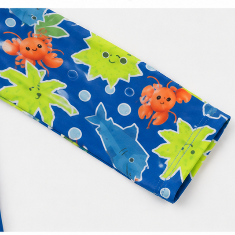 Conjunto de Praia Infantil Masculino Kamylus Tchibum Lagosta Proteção UV 50+ Dri-Fit com Sunga