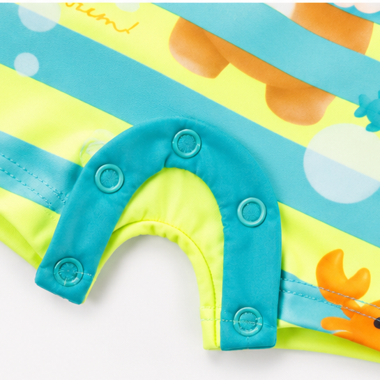 Conjunto Macaquinho de Praia com Chapéu Infantil Baby Kamylus Tchibum Cachorrinho Proteção UV 50+ Dri-Fit