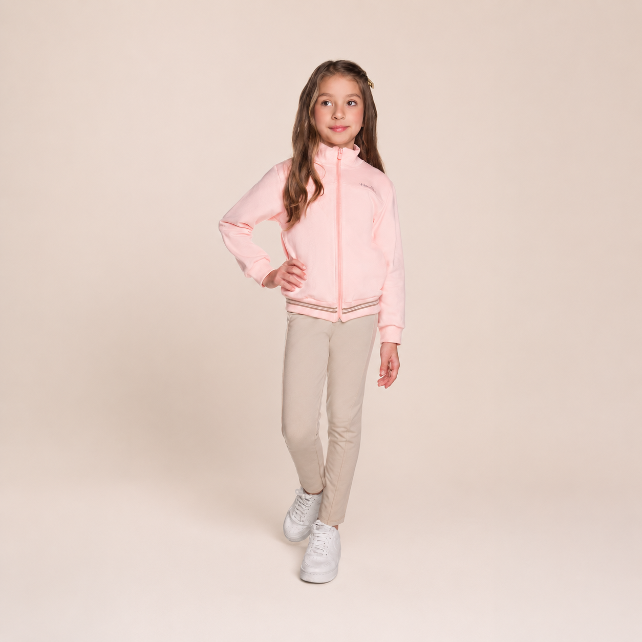 Conjunto Infantil Menina Have Fun College em Moletom e Molecotton