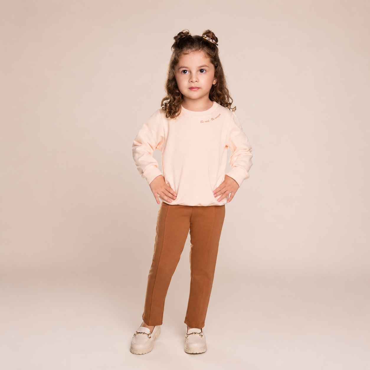 Conjunto Infantil Menina Have Fun Be Real em Moletom e Molecotton