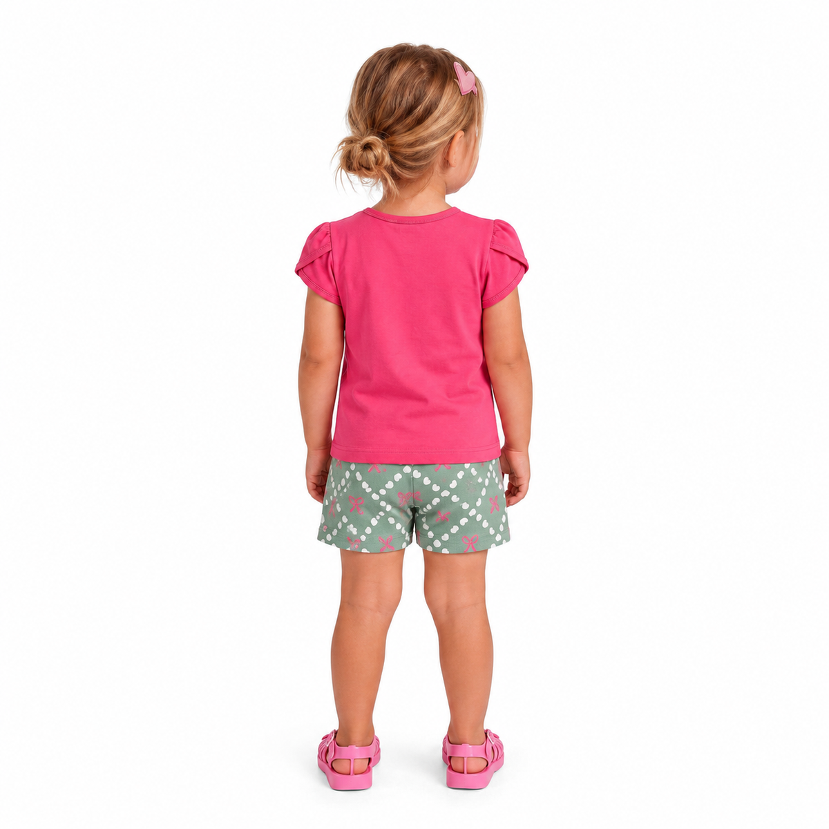 Conjunto Infantil Feminino Kyly Lacinho com Strass Blusa e Short