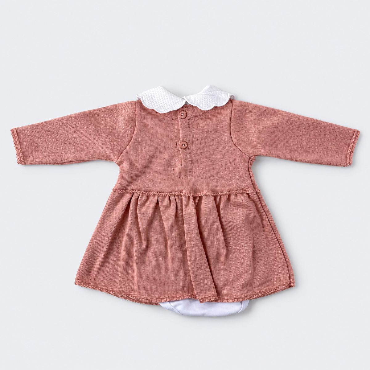 Kit Vestidinho Sanches Baby em Tricot 5 Peças