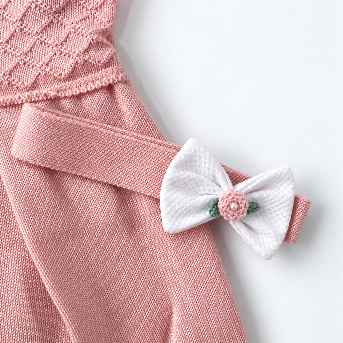 Kit Vestidinho Sanches Baby em Tricot 5 Peças