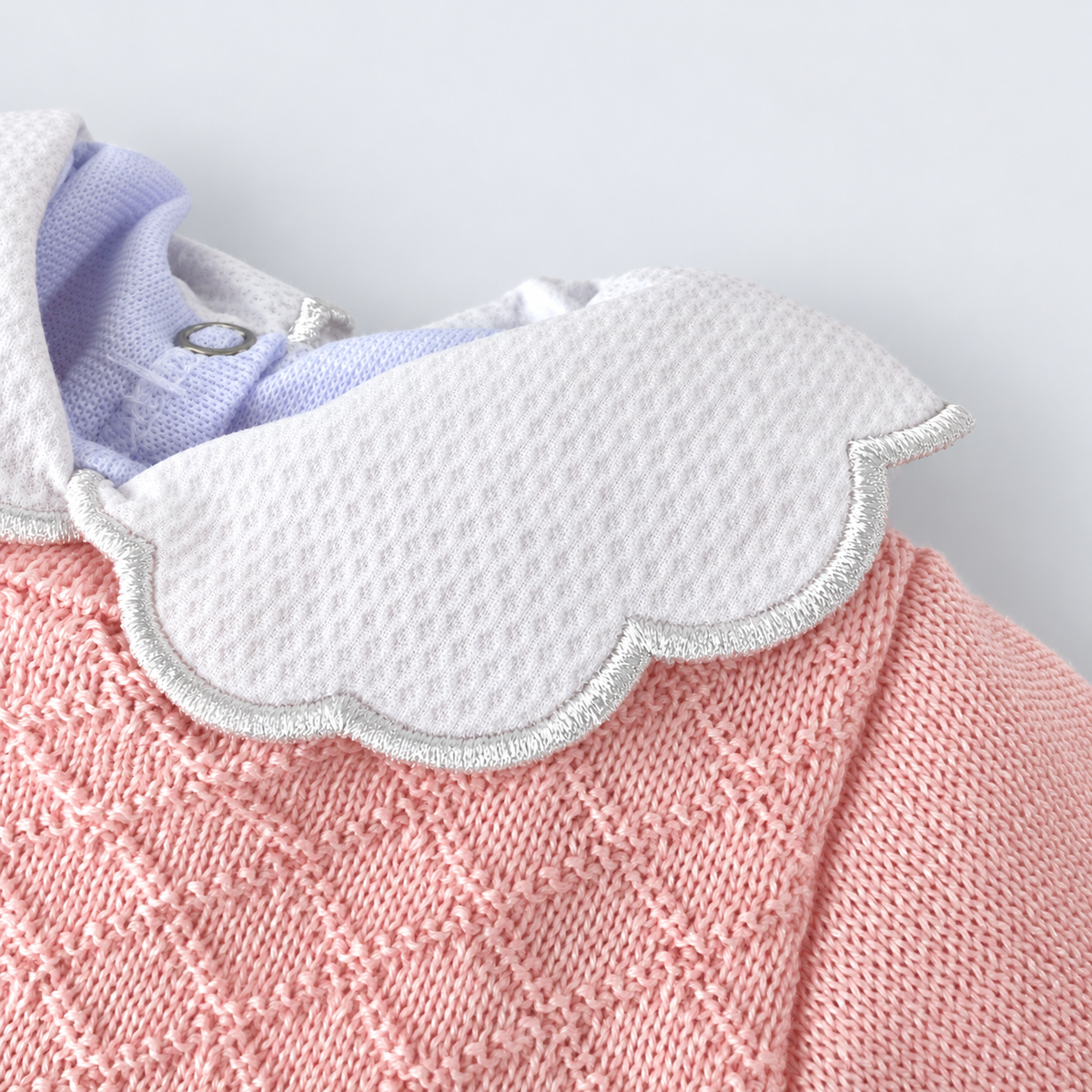 Kit Vestidinho Sanches Baby em Tricot 5 Peças
