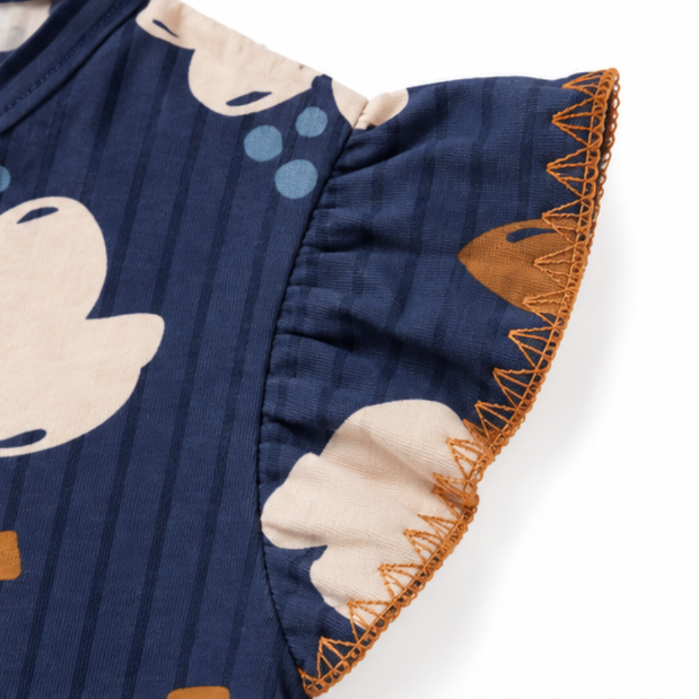 Conjunto Infantil Feminino Kyly Flor de Algodão Blusa e Short