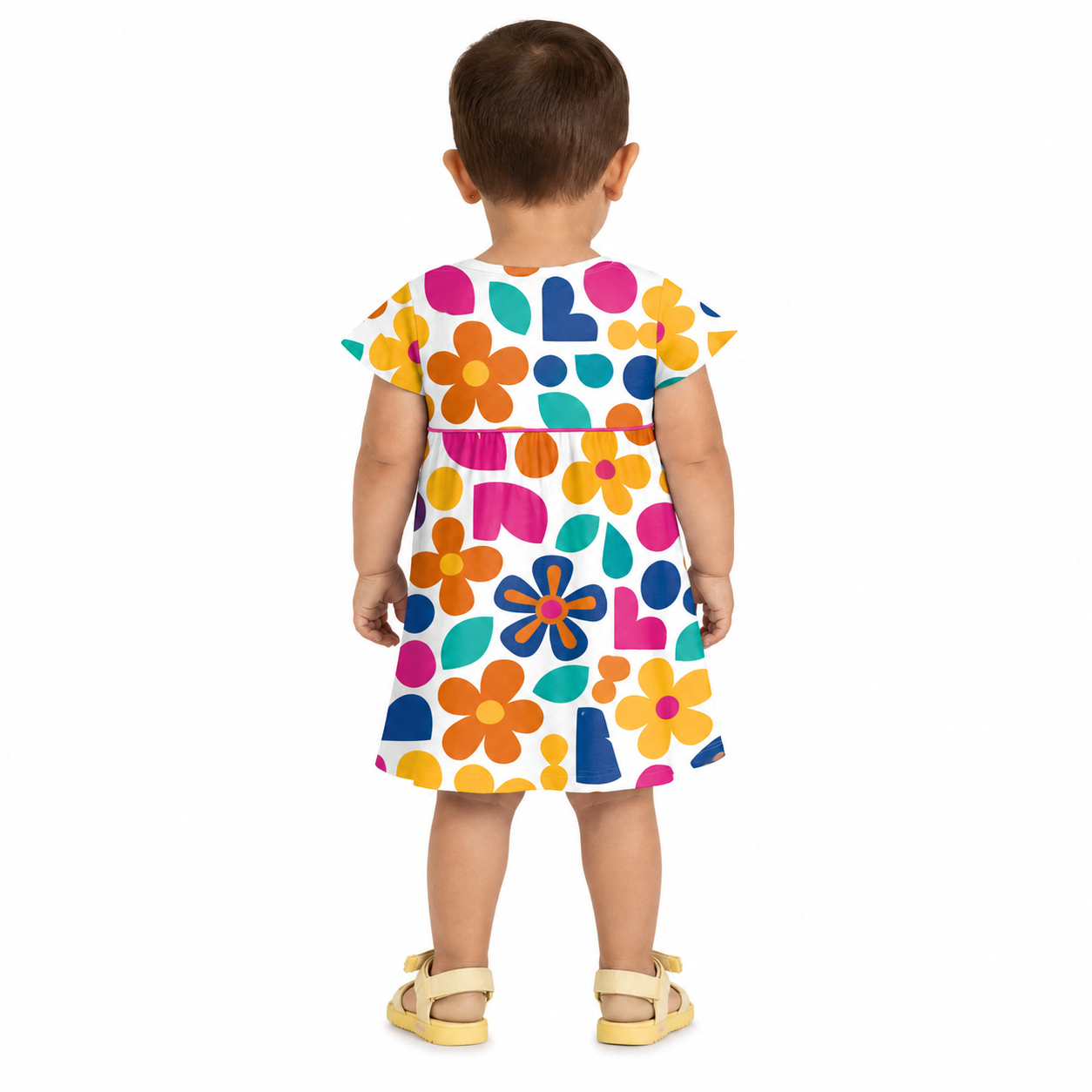 Vestido Infantil Feminino Kyly Floral Retrô Algodão