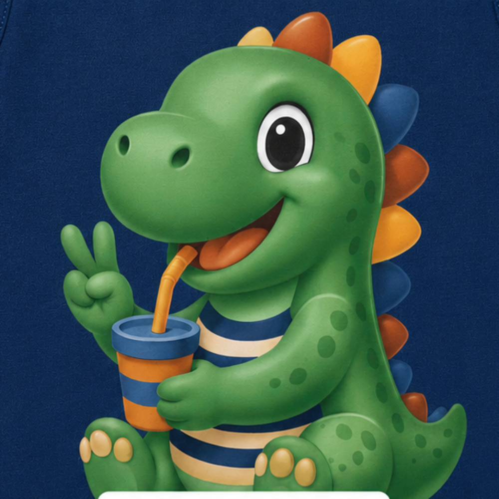 Camiseta Regata Infantil Masculina Kyly Dino Divertido Algodão