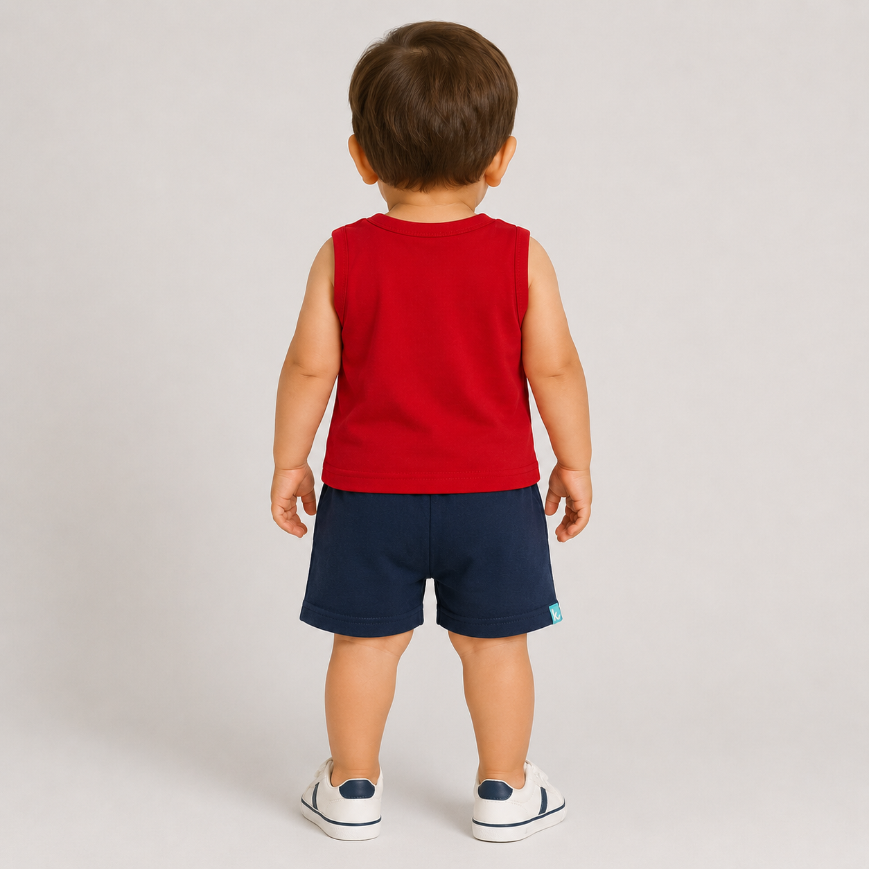 Conjunto Bebê Masculino Kamylus Hello Tiny Lion Regata e Shorts