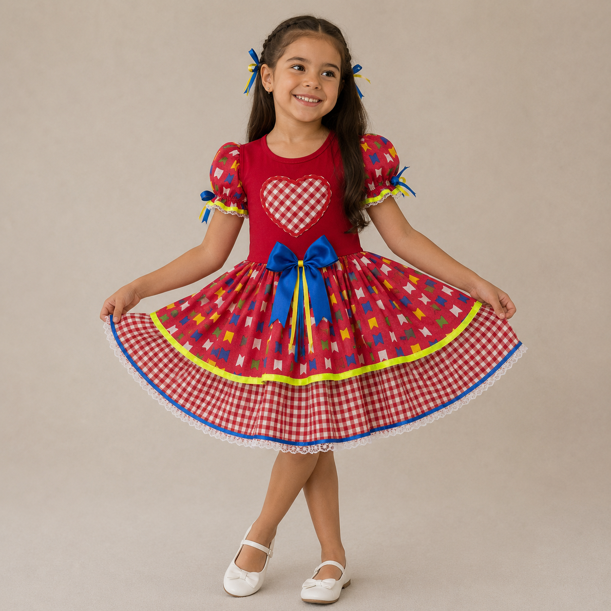 Vestido Caipira Xadrez para Festa Junina