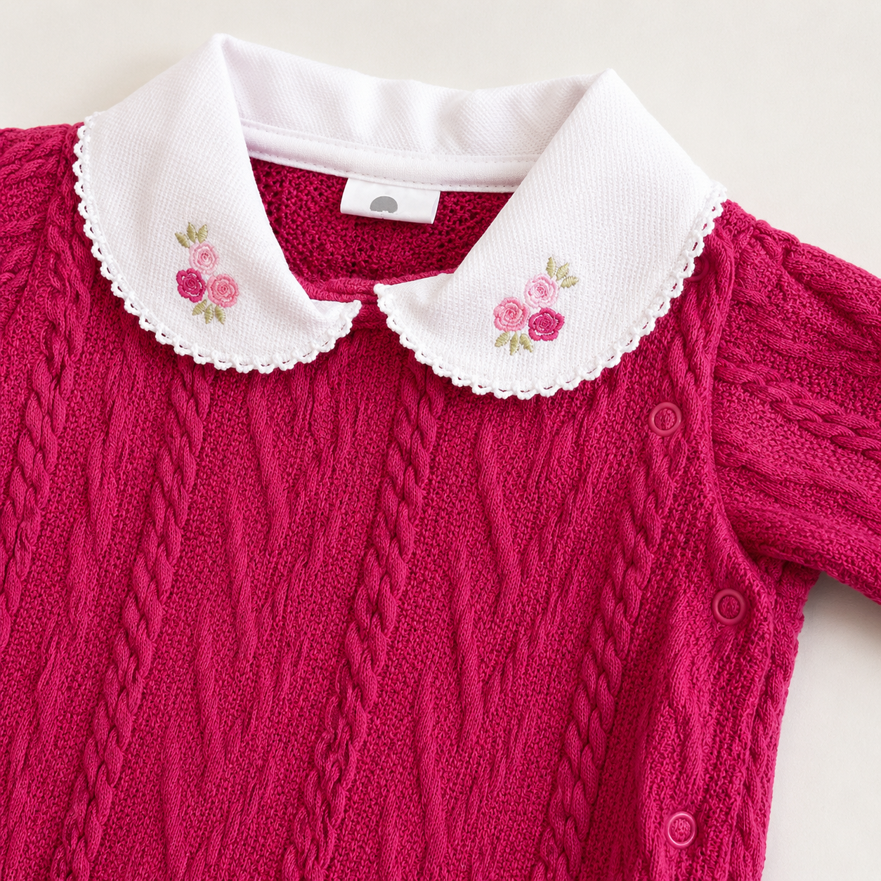 Macacão Infantil Feminino Longo Tricot Curioso Floral Maternidade