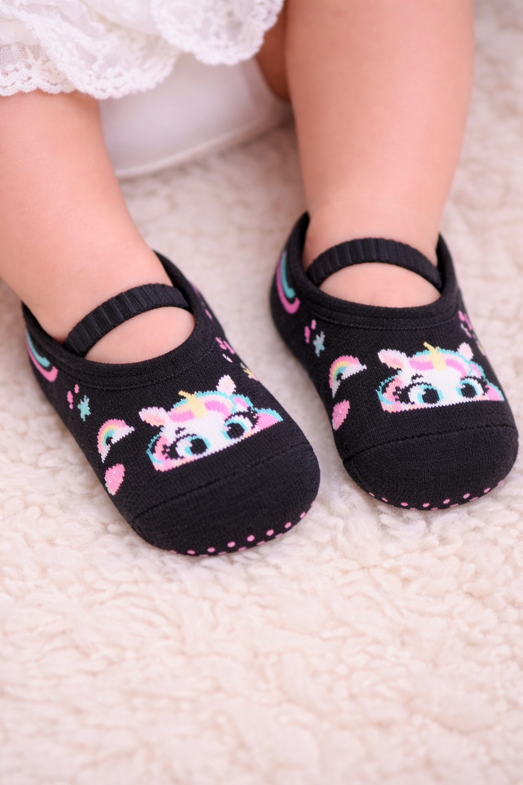 Meia Sapatilha Bebê Puket Antiderrapante Unicórnio