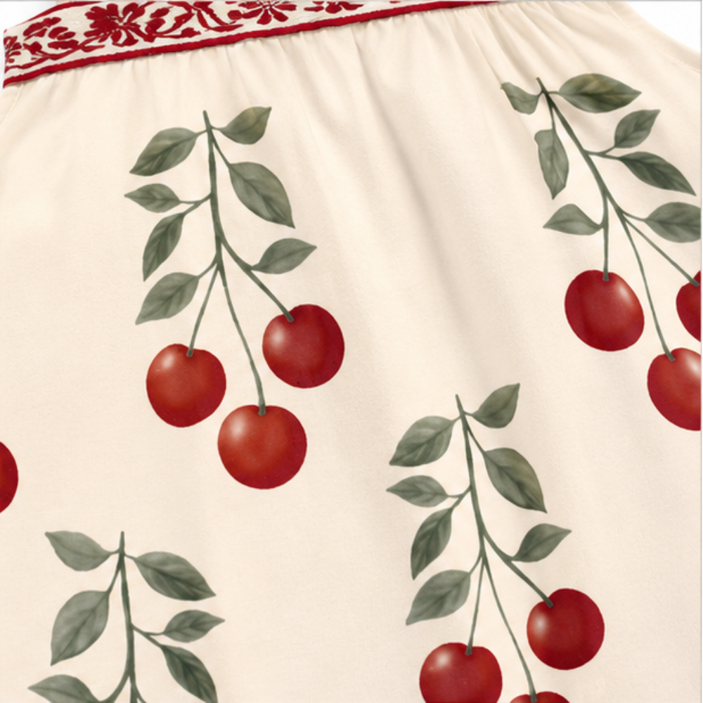 Vestido Milon Cerejas com Bordado