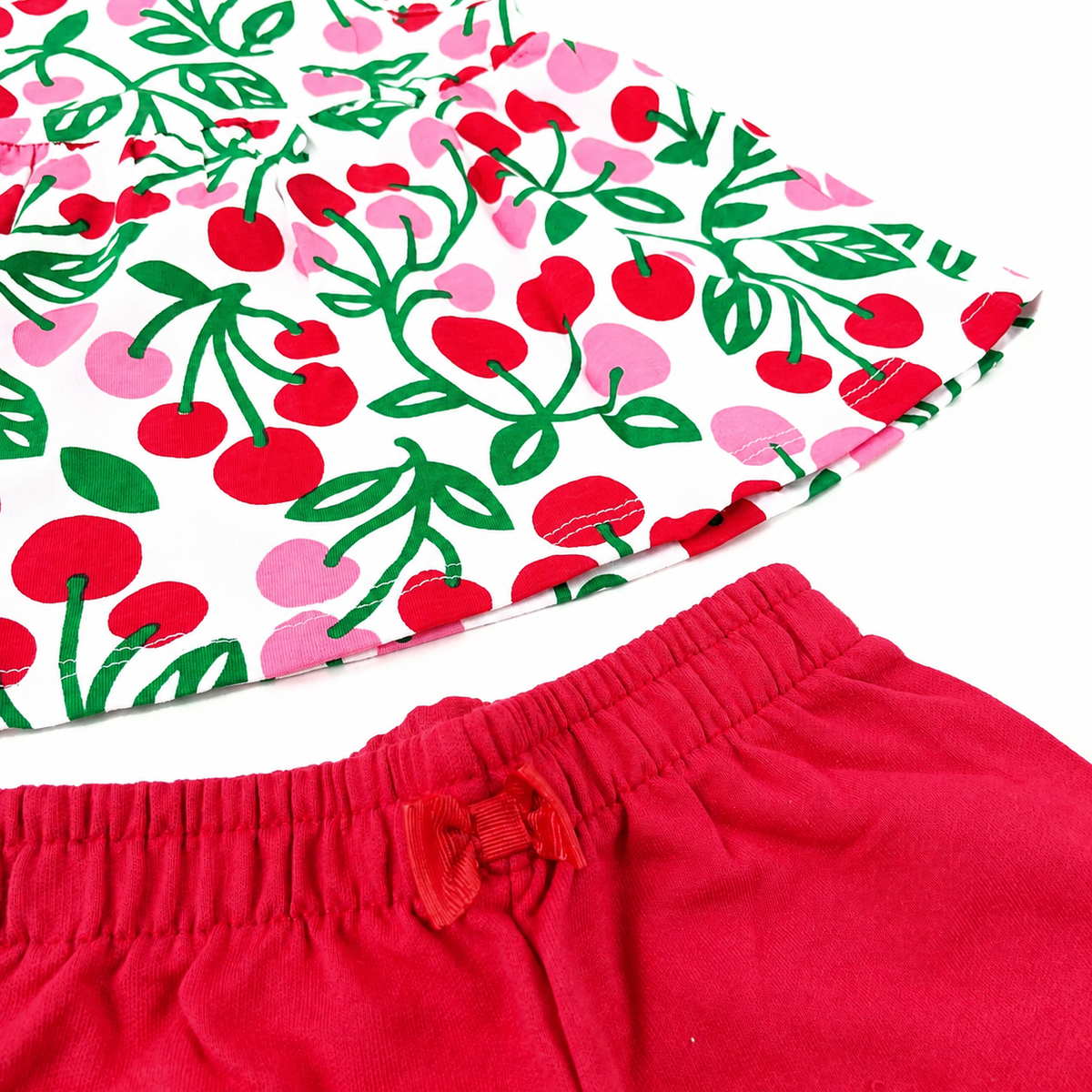 Conjunto Infantil Feminino Kyly Cerejas Regata Batinha e Shorts