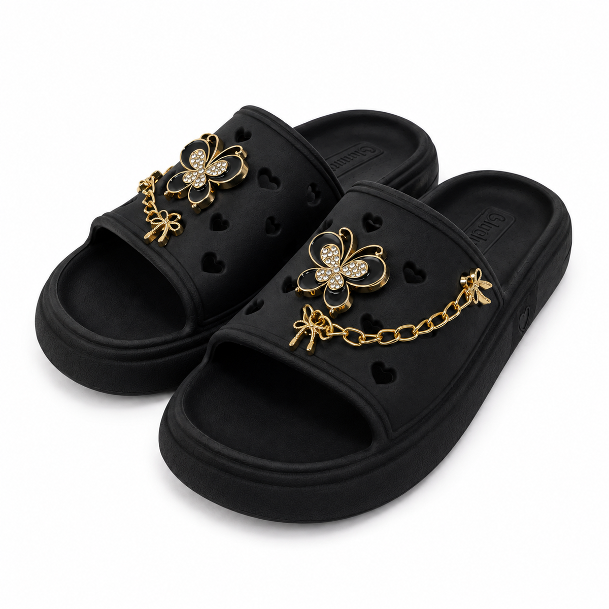 Chinelo Slide LueLua Love Borboleta com Pins