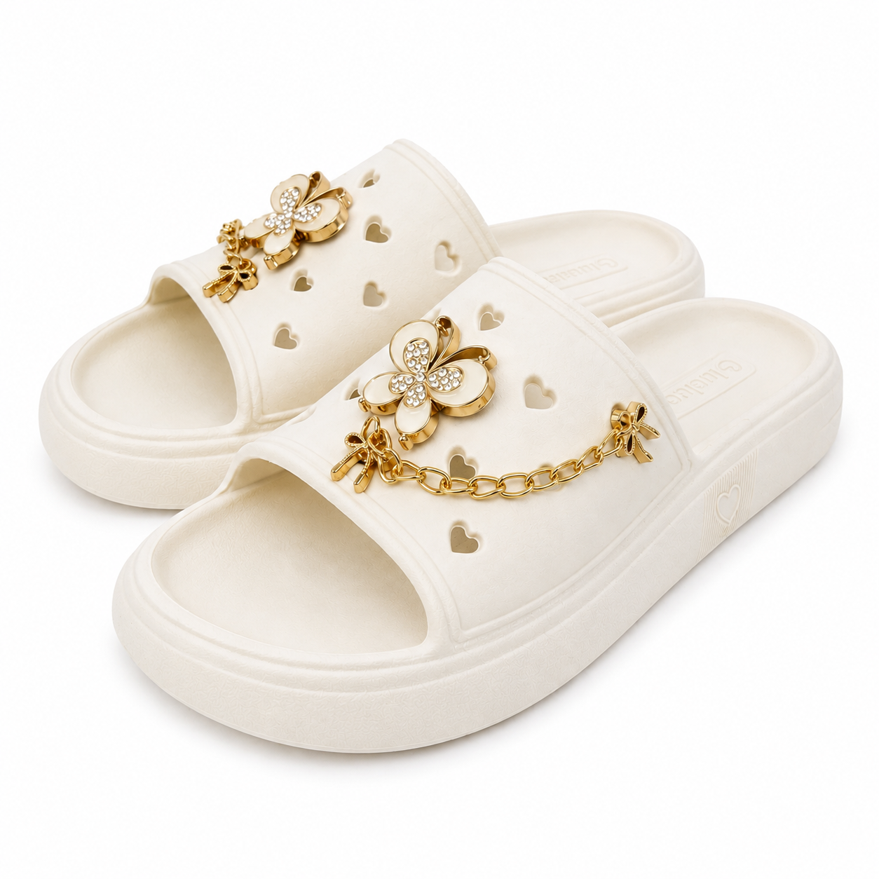 Chinelo Slide LueLua Love Borboleta com Pins