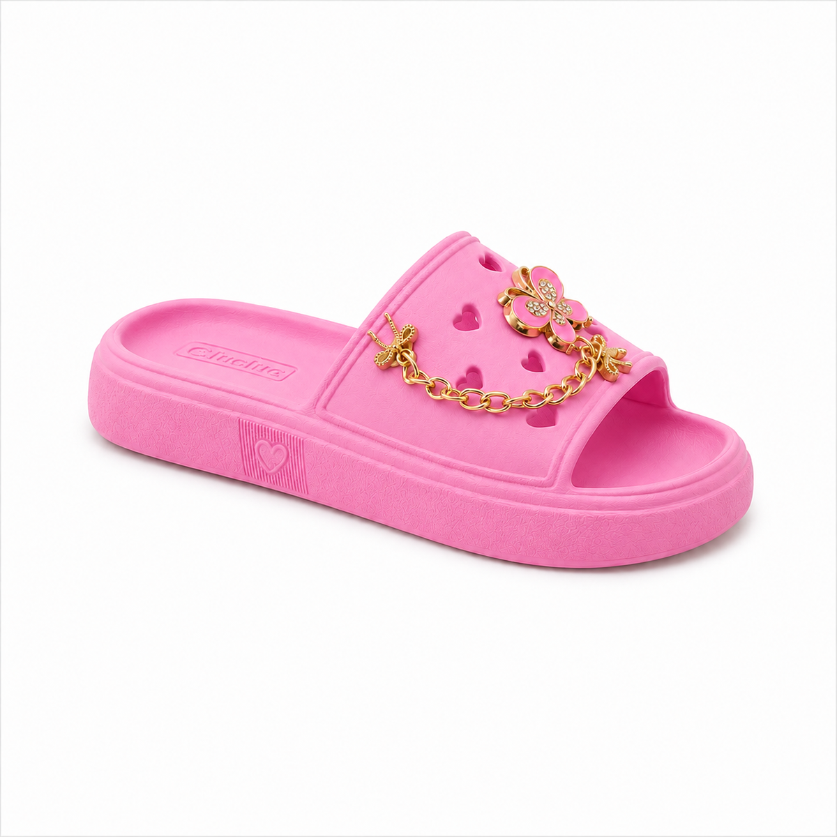 Chinelo Slide LueLua Love Borboleta com Pins
