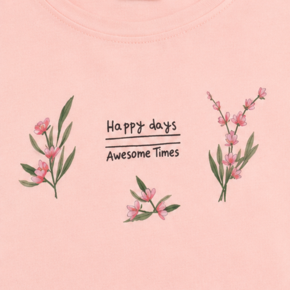 Conjunto Infantil Feminino Have Fun Happy Days Meia Malha e Linhão Eco