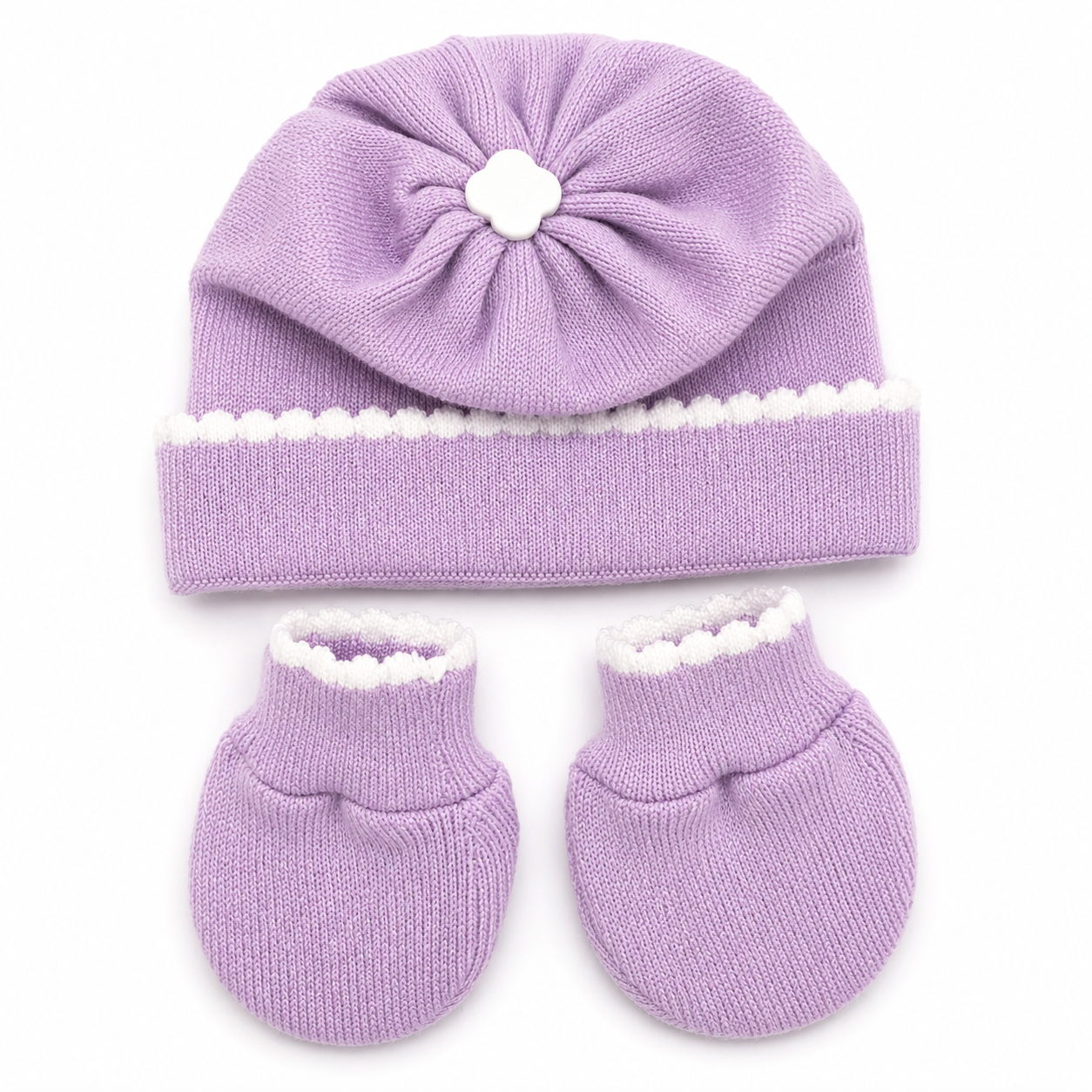 Kit Bebê Tricot Touca Luva e Sapato 3 Peças