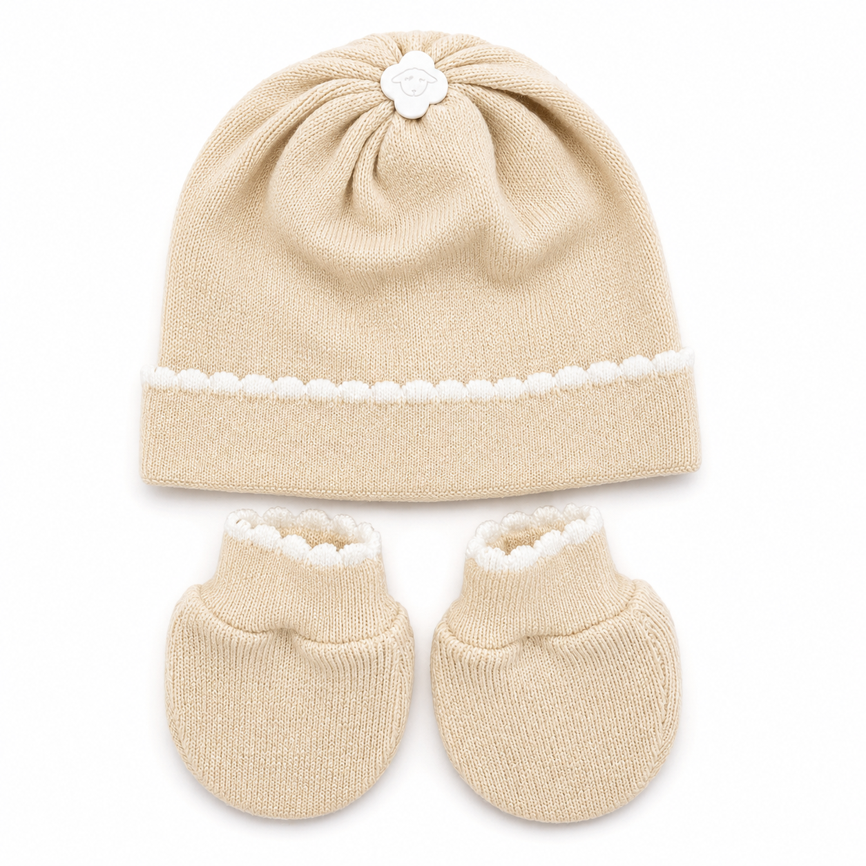 Kit Bebê Tricot Touca Luva e Sapato 3 Peças