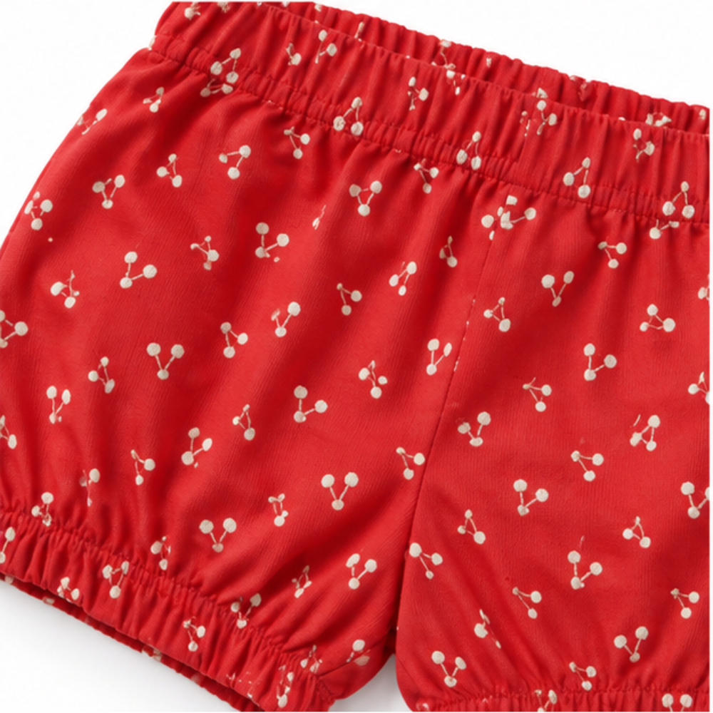 Conjunto Infantil Feminino Milon Cerejinha Blusa e Shorts Bebê
