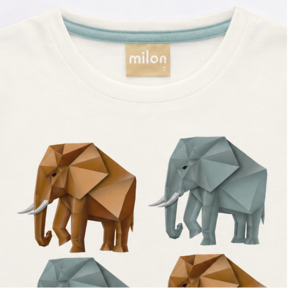 Conjunto Infantil Masculino Milon Elefantes Origami Big Adventures