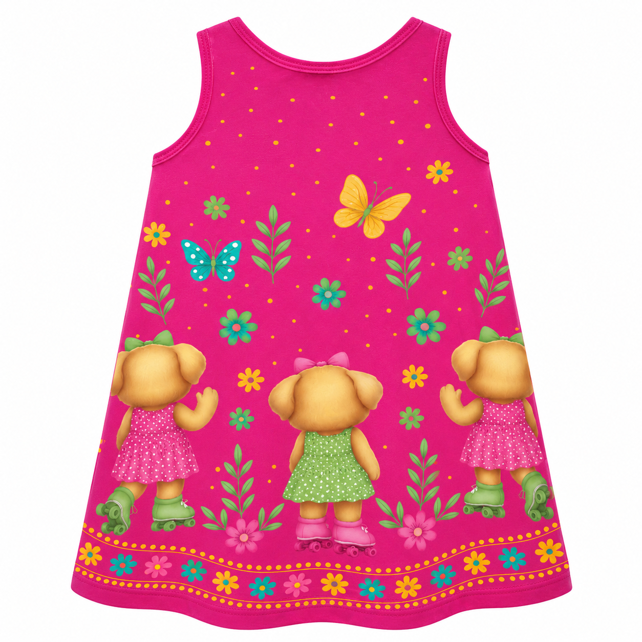 Vestido Infantil Kyly Cachorrinha de Patins Meia Malha