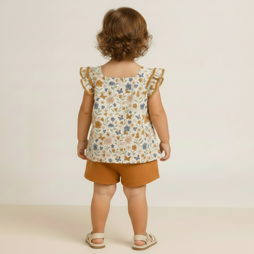 Conjunto Feminino Infantil Milon Borboletas Floral
