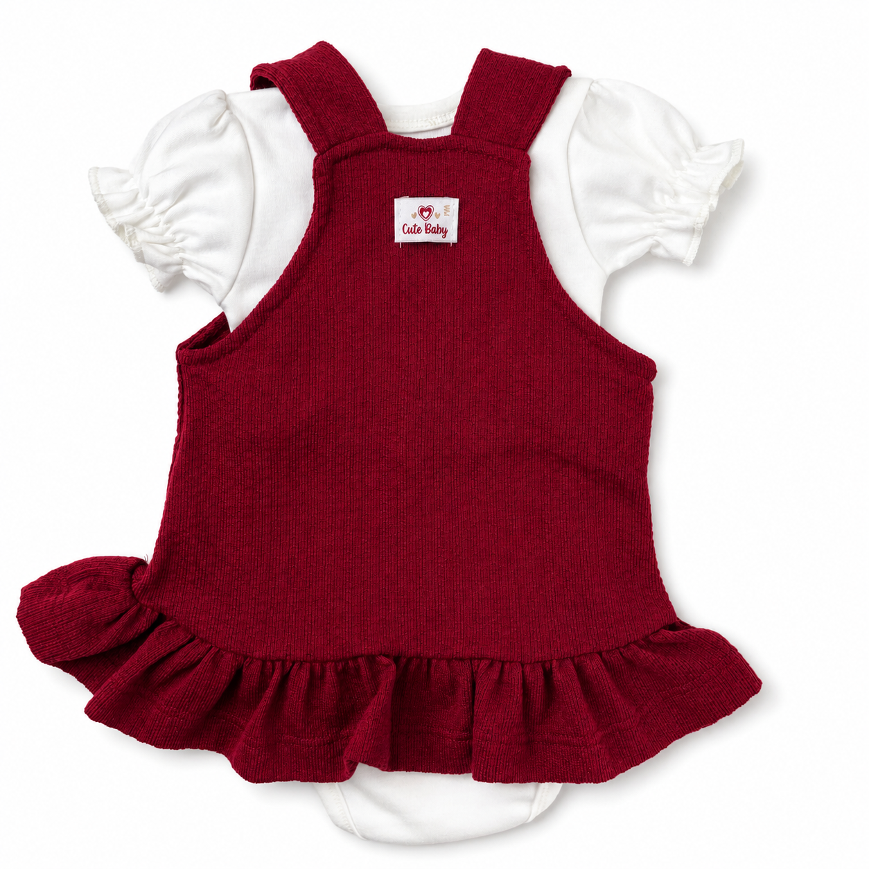 Conjunto Jardineira Feminina Presente de Anjo Tricô com Body
