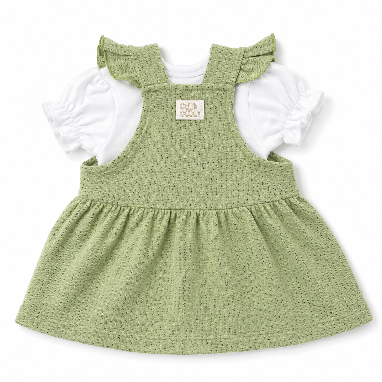 Conjunto Jardineira Feminina Presente de Anjo Tricô com Body