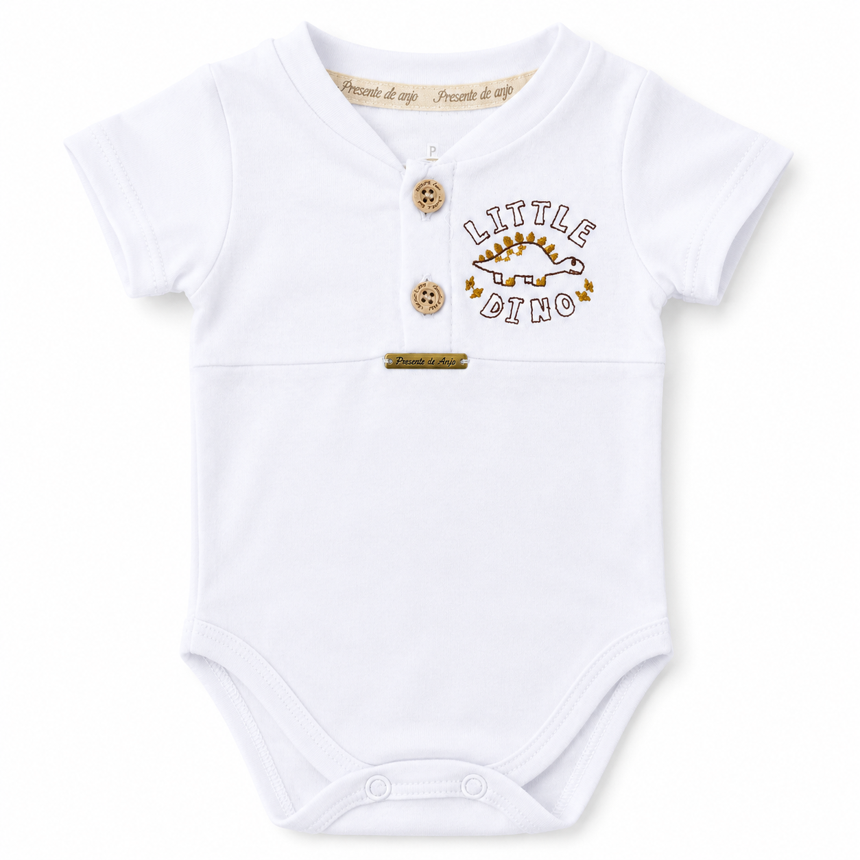 Conjunto Masculino Presente de Anjo Blusa/Body Bordado e Short Tricô
