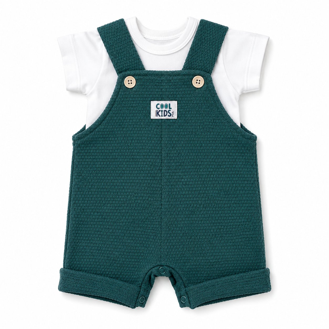 Conjunto Jardineira Masculina Presente de Anjo Tricô com Body