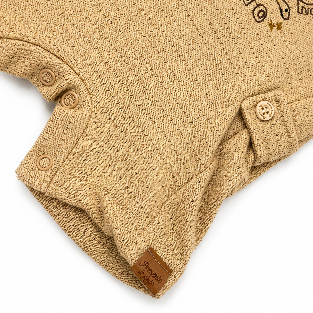 Conjunto Jardineira Masculina Presente de Anjo Tricô com Body