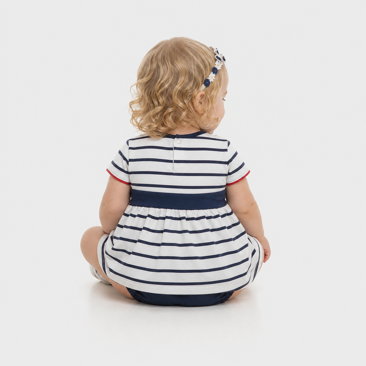 Vestido Infantil Feminino Have Fun Navy com Tapa-Fralda