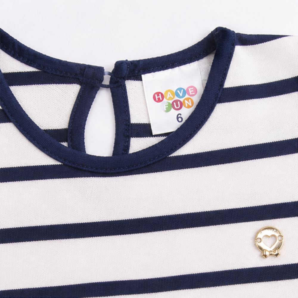 Vestido Infantil Feminino Have Fun Navy com Tapa-Fralda