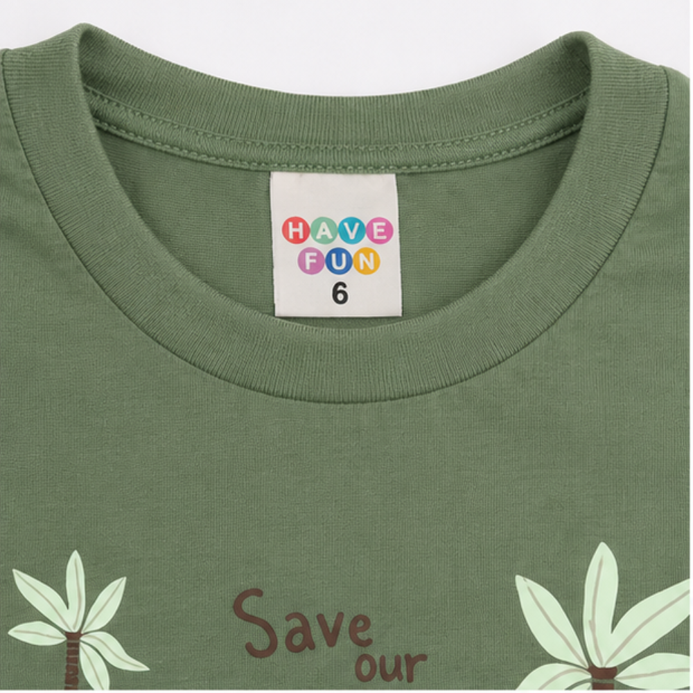 Conjunto Infantil Masculino Have Fun Save Earth Camiseta e Bermuda Moletom Eco