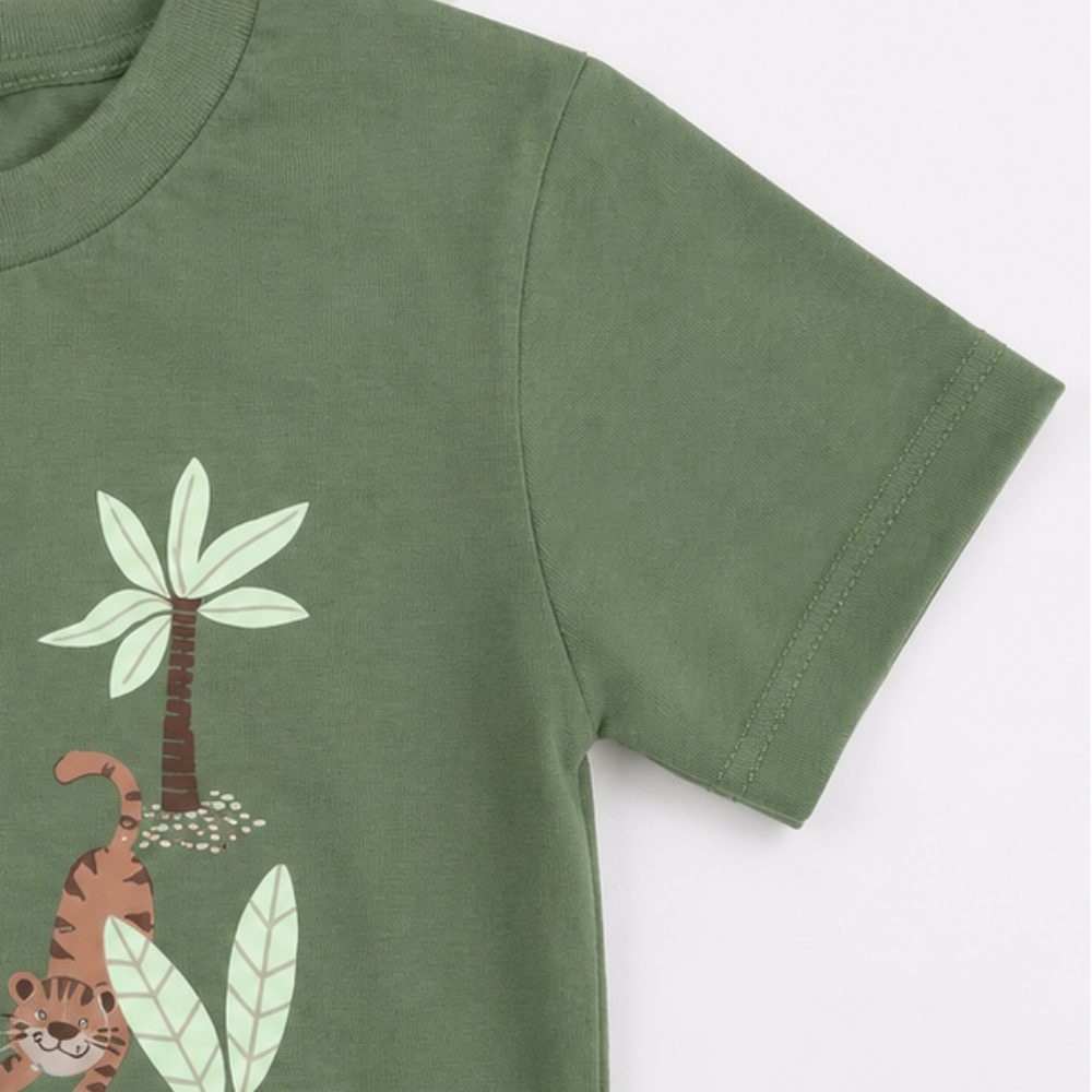 Conjunto Infantil Masculino Have Fun Save Earth Camiseta e Bermuda Moletom Eco