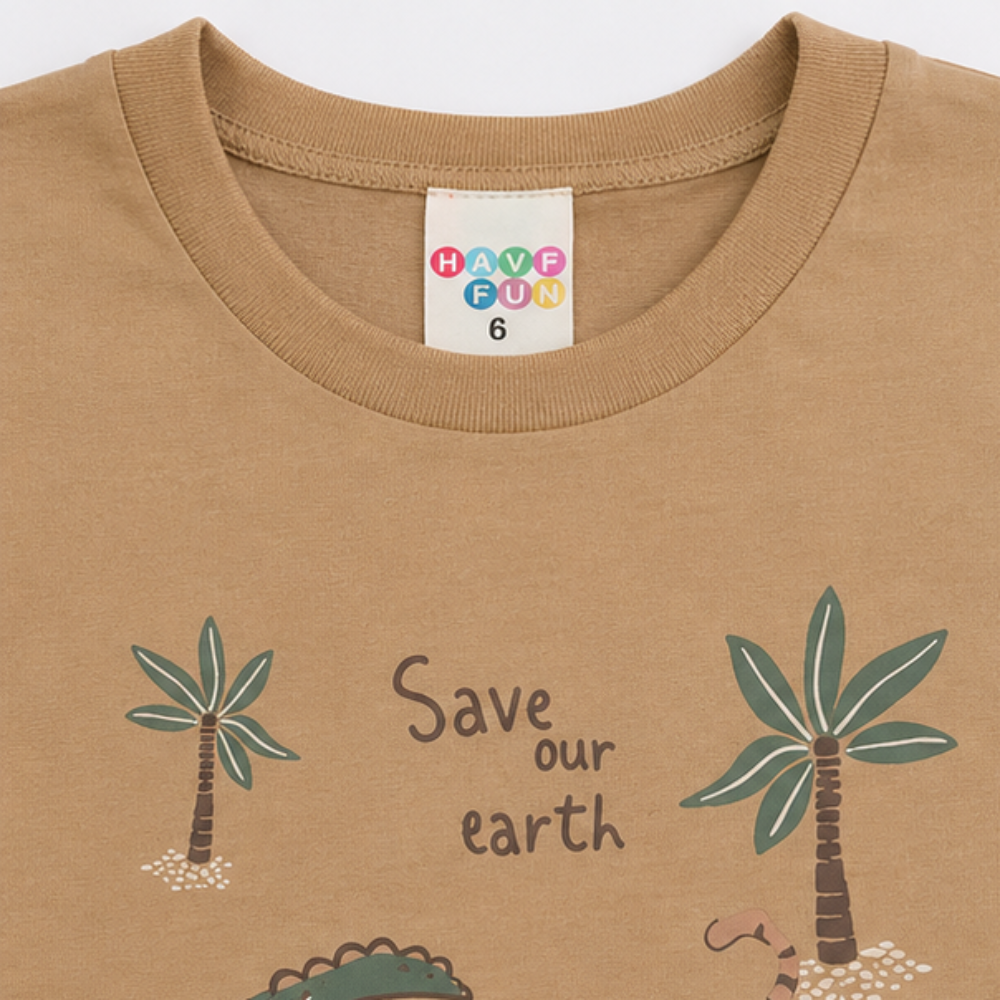 Conjunto Infantil Masculino Have Fun Save Earth Camiseta e Bermuda Moletom Eco