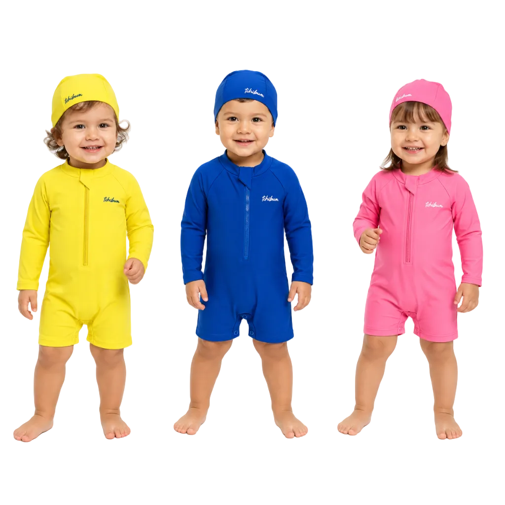 Conjunto Unissex Kamylus Tchibum Macaquinho e Touca UV50+ Dry Fit